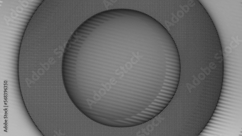 Grey Dotted Circle Shape Black and White Trendy Sphere Motion Background
