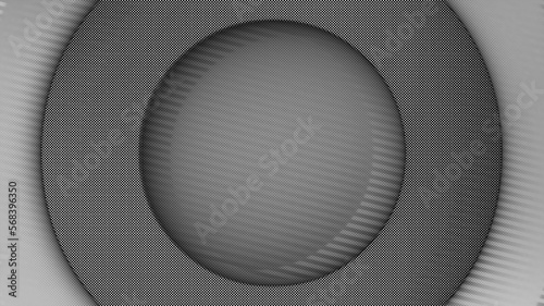 Grey Dotted Circle Shape Black and White Trendy Sphere Motion Background