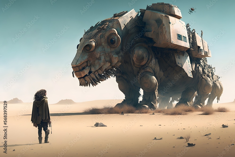 Fototapeta premium sci-fi world created using Generative AI Technology