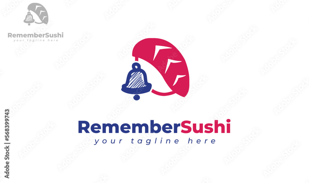 Sushi logo design combined with
bell. vector Sushi logo design combined with
bell. vector
