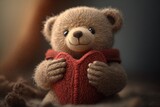 Cute Teddy Bear holding a Heart Generative AI