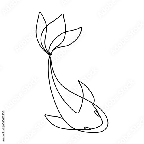 Large whale continuous line drawing for sailing company logo identity. big fish mammal mascot concept for business logo
