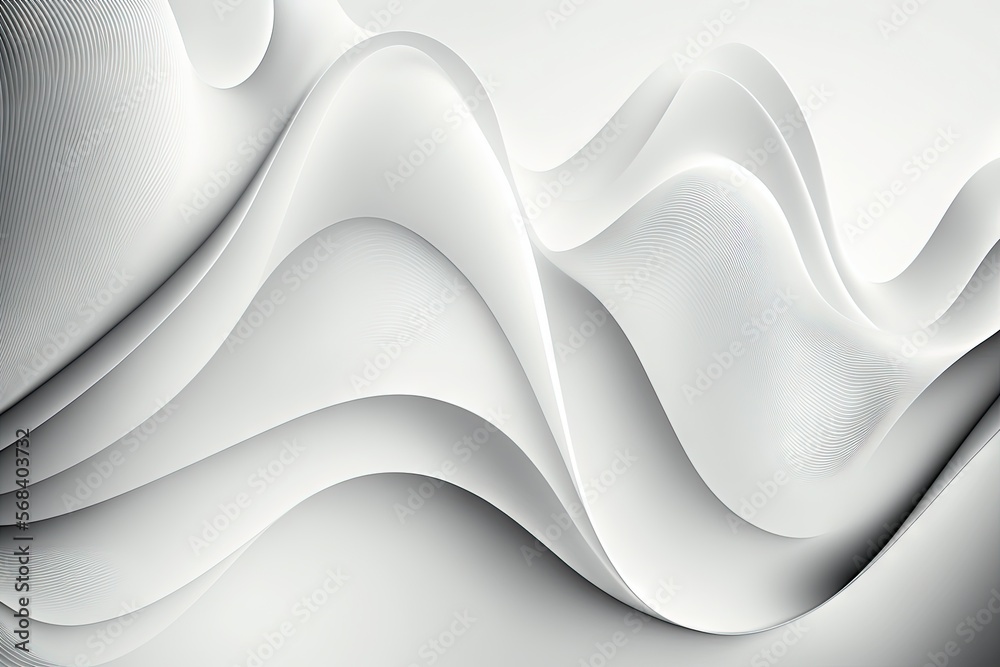 an abstract white background with wavy lines and curves in the middle ...