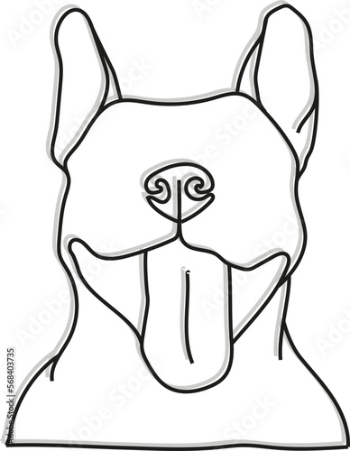 happy dog face outline