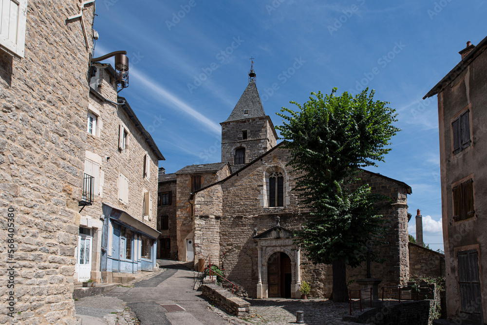 Village of Séverac-le-Château in Aveyron, France