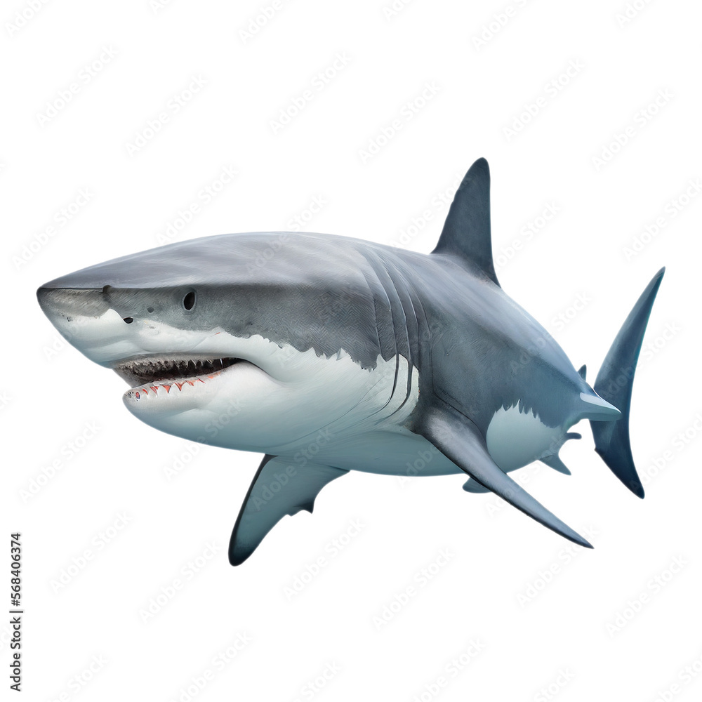 Obraz premium shark (ocean marine animal) isolated on transparent background cutout