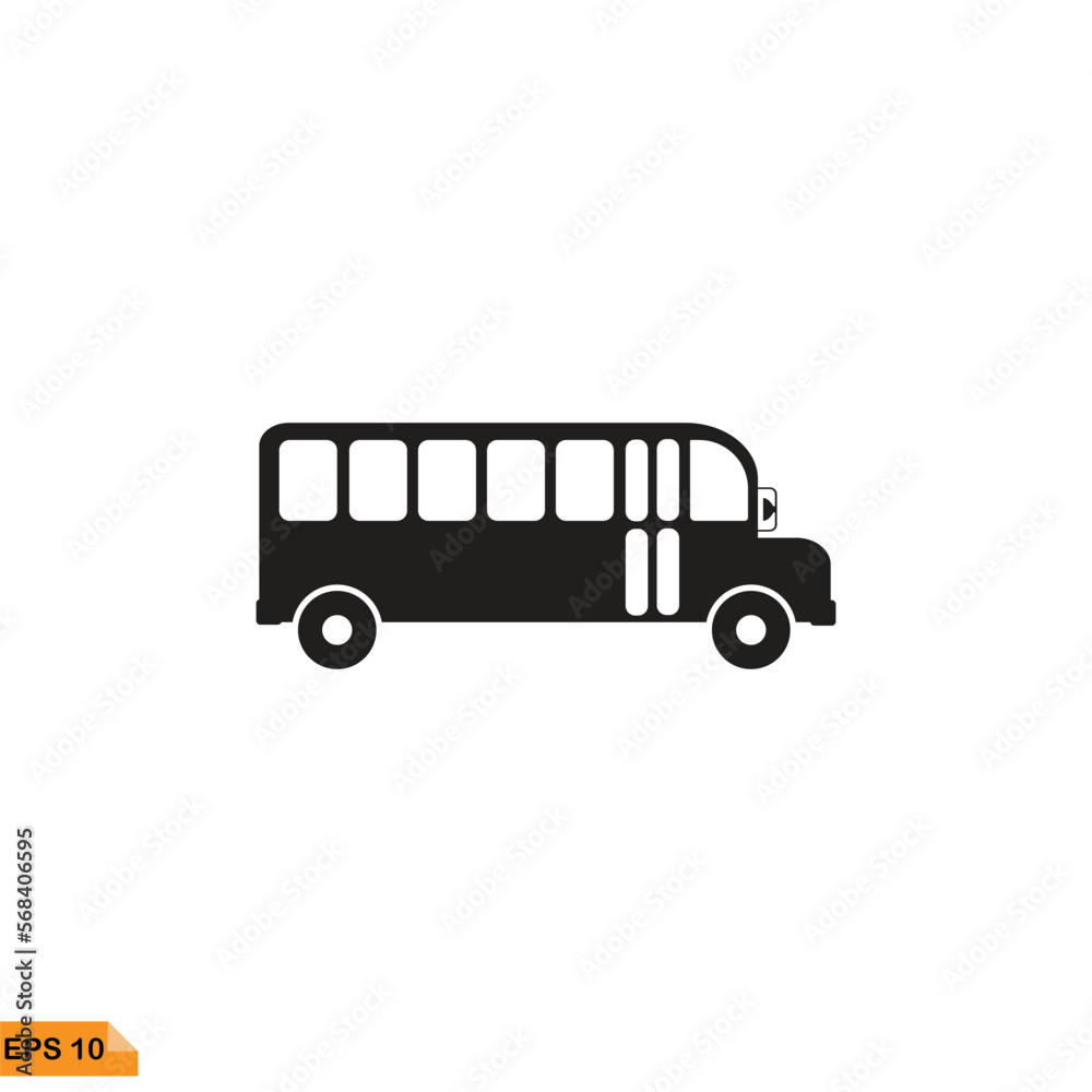 Icon vector graphic of school bus