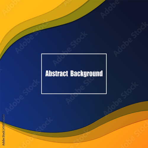 Abstract background with yellow and orange curve in blue background.