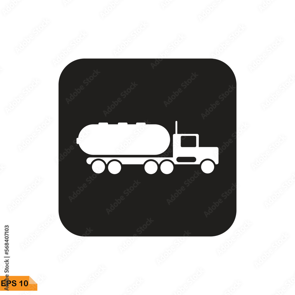 Icon vector graphic of symbol oil truck parking Icon vector graphic of symbol oil truck parking
