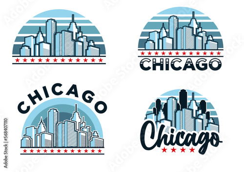 chicago cityscapes from a far illustration