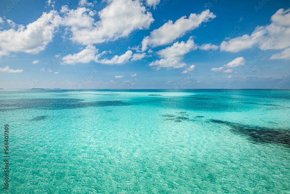 Tranquil relaxing blue sunny sky ocean lagoon. Dream nature beautiful seascape. Meditational inspirational infinity positive energy ecology Earth concept. Peaceful abstract nature sea view background Tranquil relaxing blue sunny sky ocean lagoon. Dream nature beautiful seascape. Meditational inspirational infinity positive energy ecology Earth concept. Peaceful abstract nature sea view background