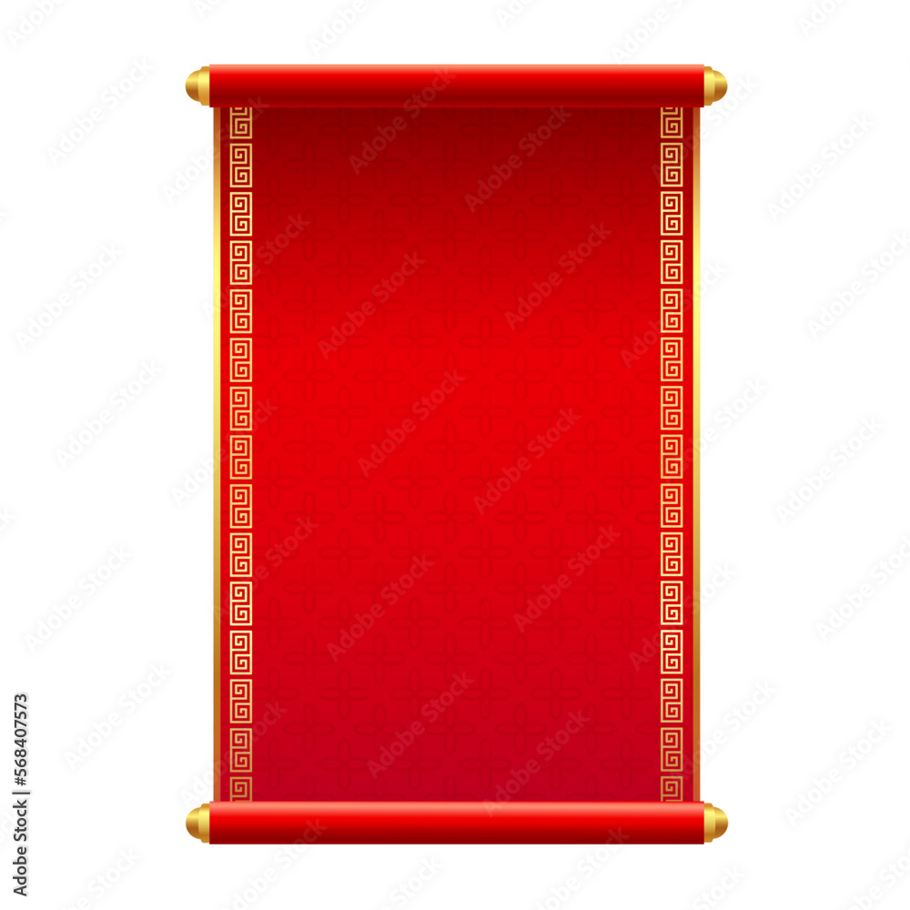 Chinese ancient scroll in vector isolated on white background Chinese ancient scroll in vector isolated on white background