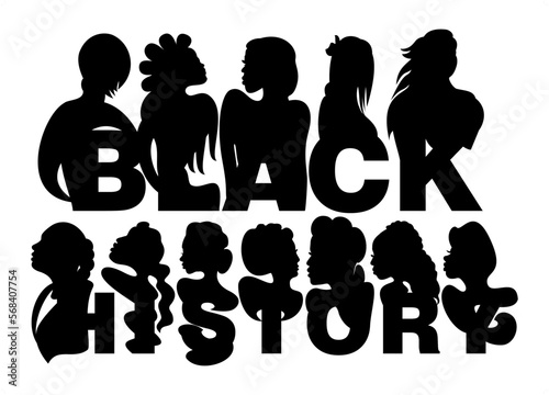 An abstract vector illustration of Black History Month focussing on the month of February 2023