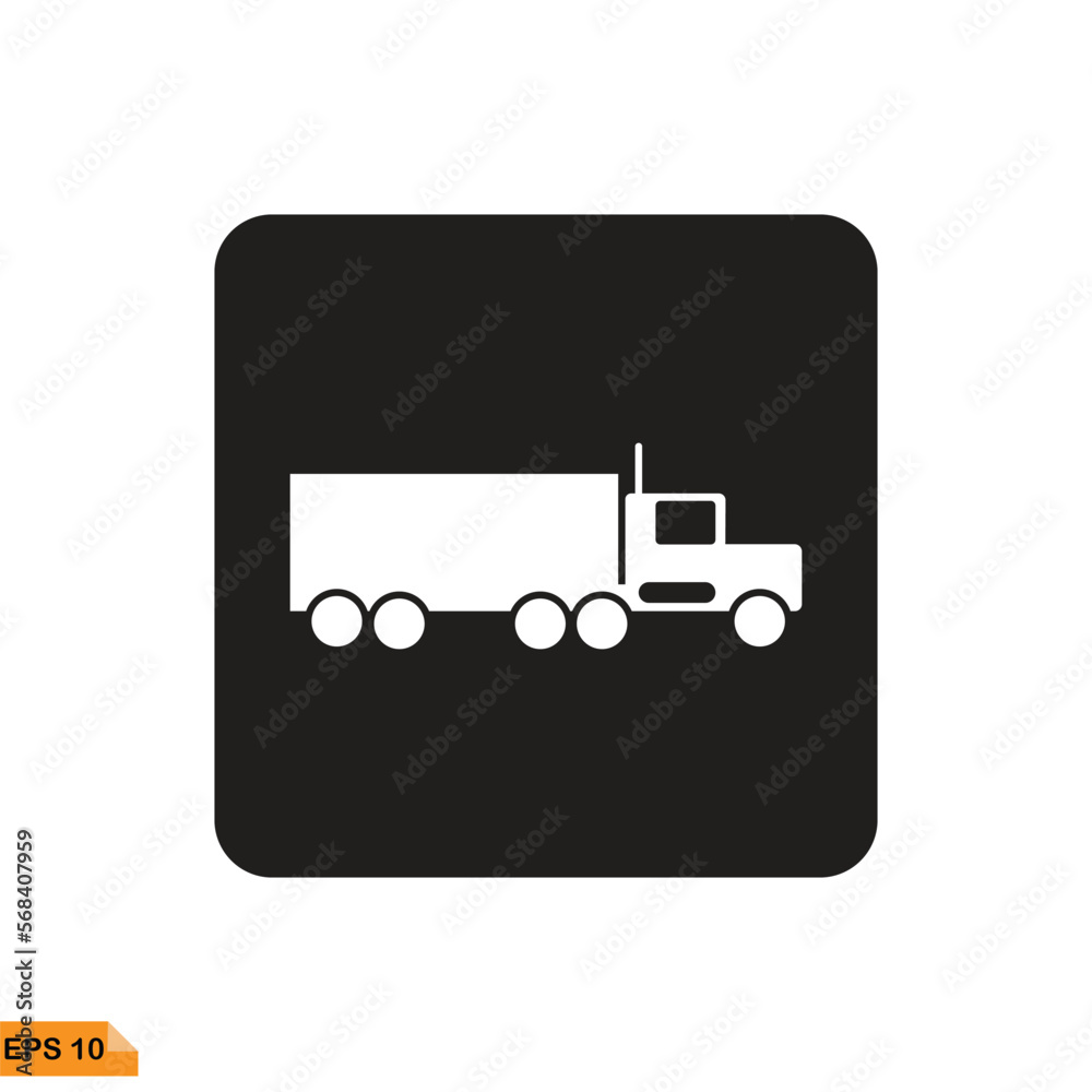 Icon vector graphic of Symbol Parking Truck container Icon vector graphic of Symbol Parking Truck container