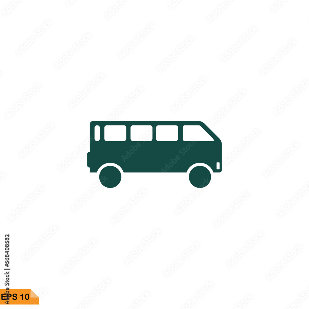 Icon vector graphic of Bus School Solid