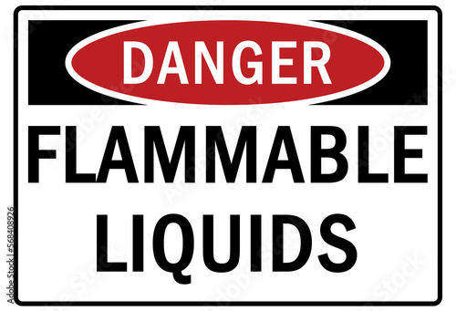 Flammable liquid sign and labels
