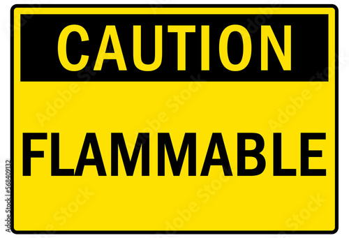 Flammable liquid sign and labels