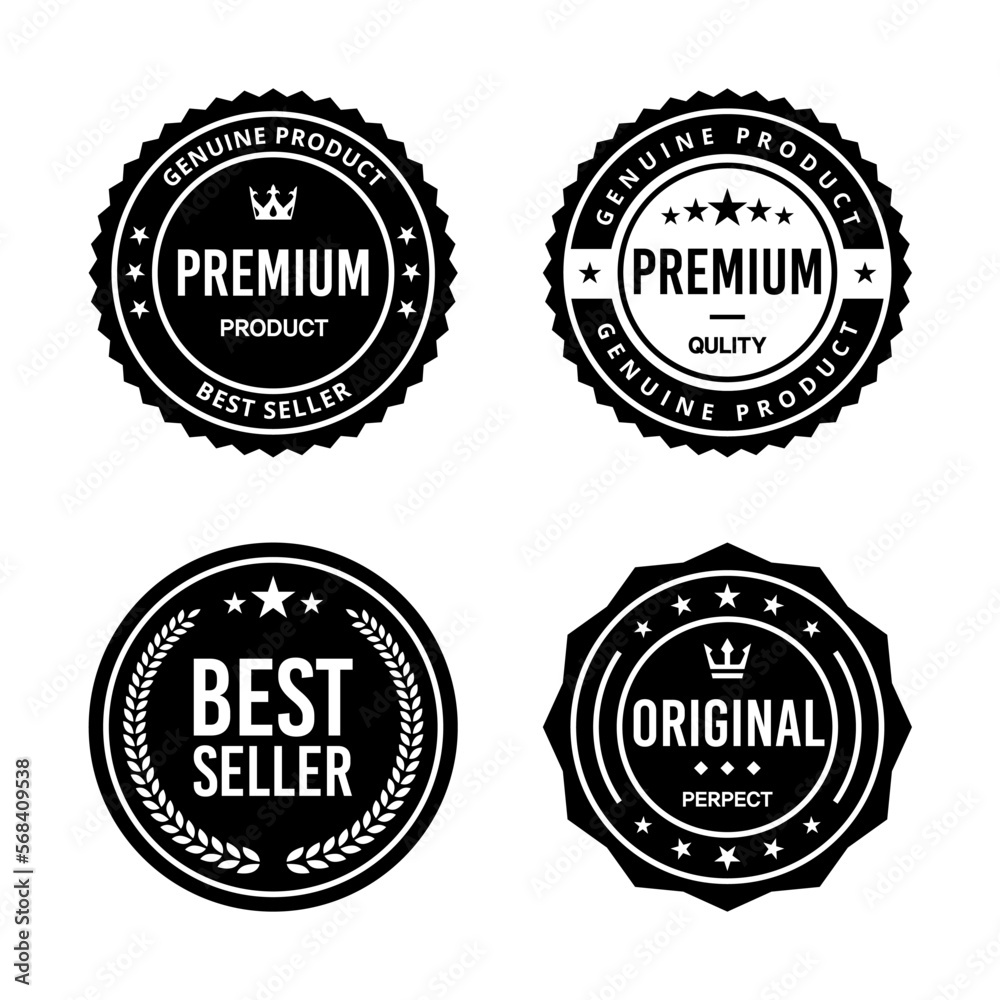 Classic Vintage Retro Premium Vector Badge, Emblem, Logo, Label, Sticker, Stamp, Symbol, Seal, Banner Frame Collection Set