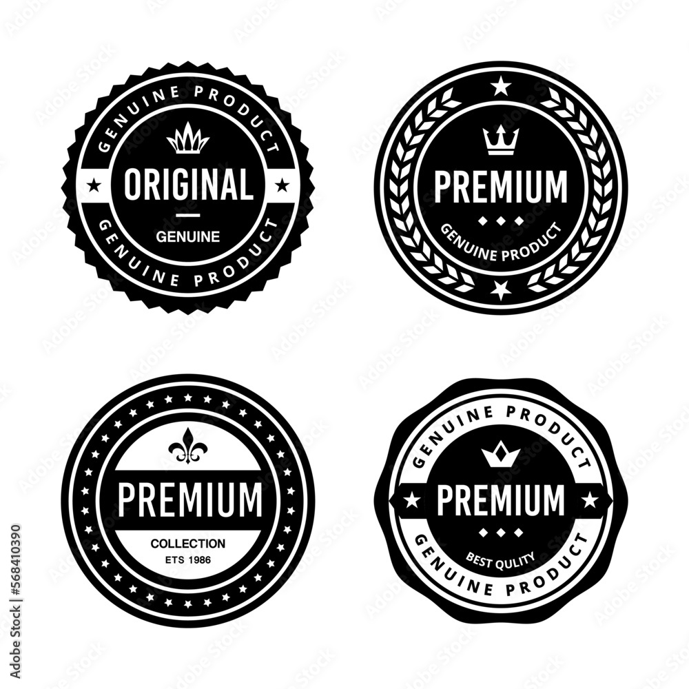 Classic Vintage Retro Premium Vector Badge, Emblem, Logo, Label, Sticker, Stamp, Symbol, Seal, Banner Frame Collection Set
