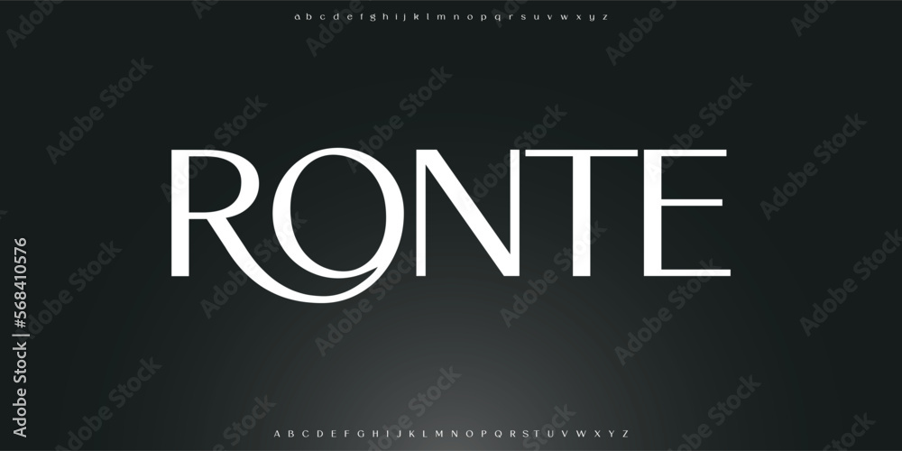 Luxury letter font and tech typeface. Minimal Alphabet set. Creative