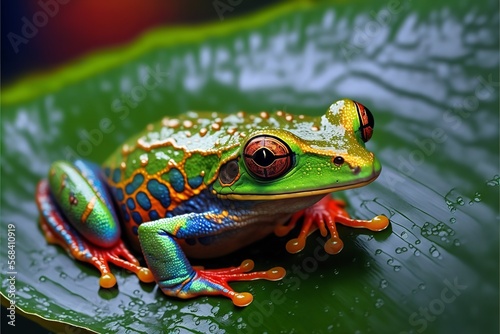 Colourful rainforest frog