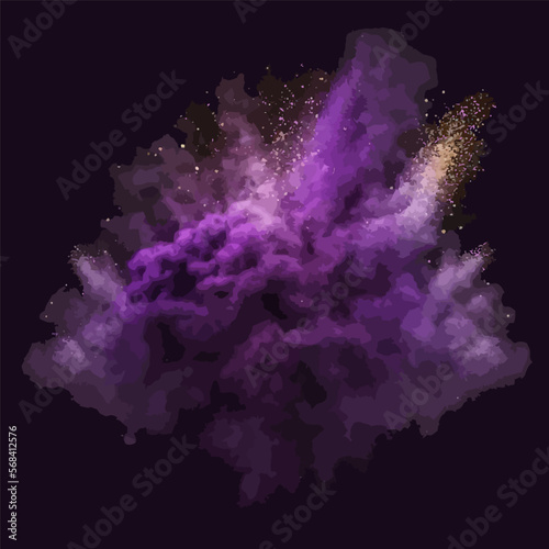 Purple powder clouds texture. Isolated on background. Vector illustration