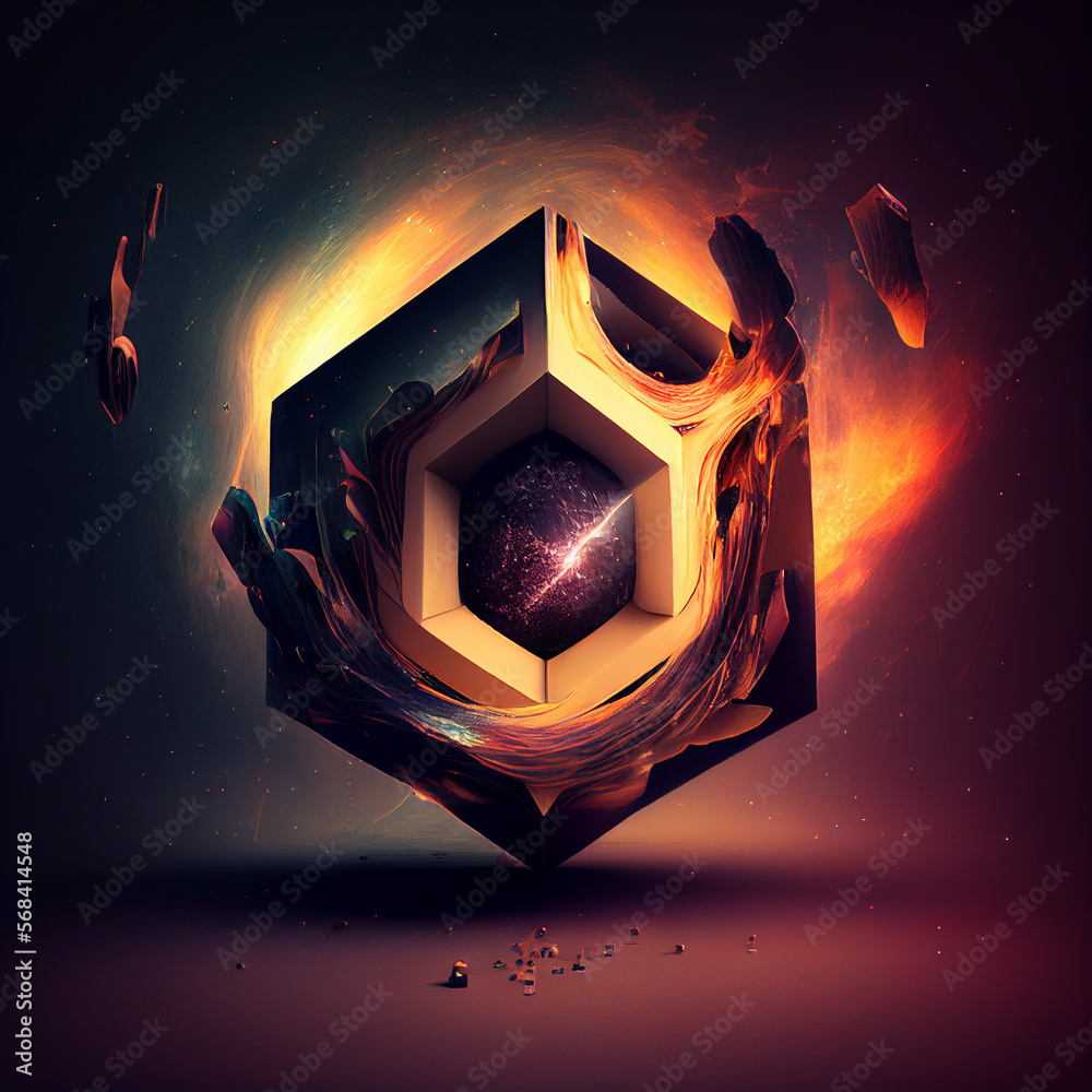 The 4th Dimension Unveiled: An Artistic Cube Design - Generated by AI ...