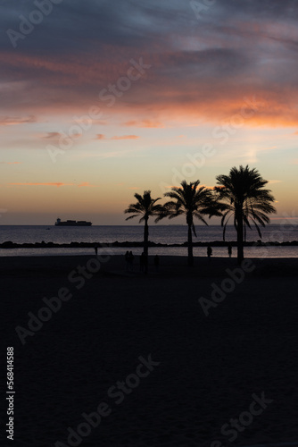 sunset on the beach