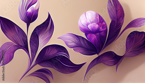 Abstract organic floral wallpaper background illustration. Generative Ai