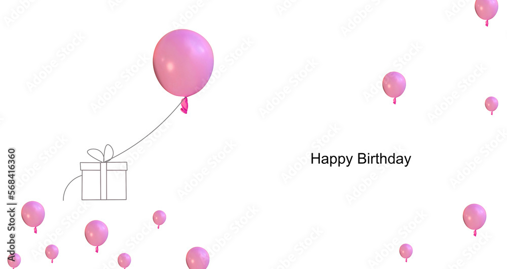 happy birthday card with balloons