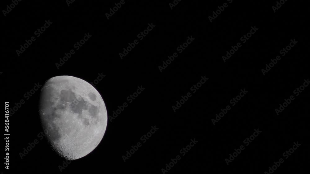 Crescent moon moves quickly in the dark sky. Horror Movie Half Moon in the Dark Sky Crescent moon moves quickly in the dark sky. Horror Movie Half Moon in the Dark Sky