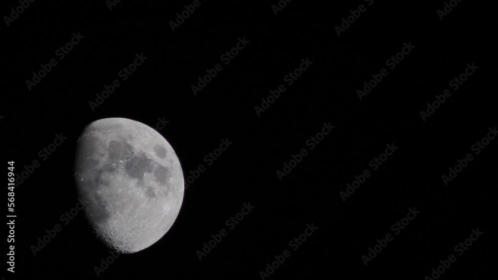Crescent moon moves quickly in the dark sky. Horror Movie Half Moon in the Dark Sky Crescent moon moves quickly in the dark sky. Horror Movie Half Moon in the Dark Sky