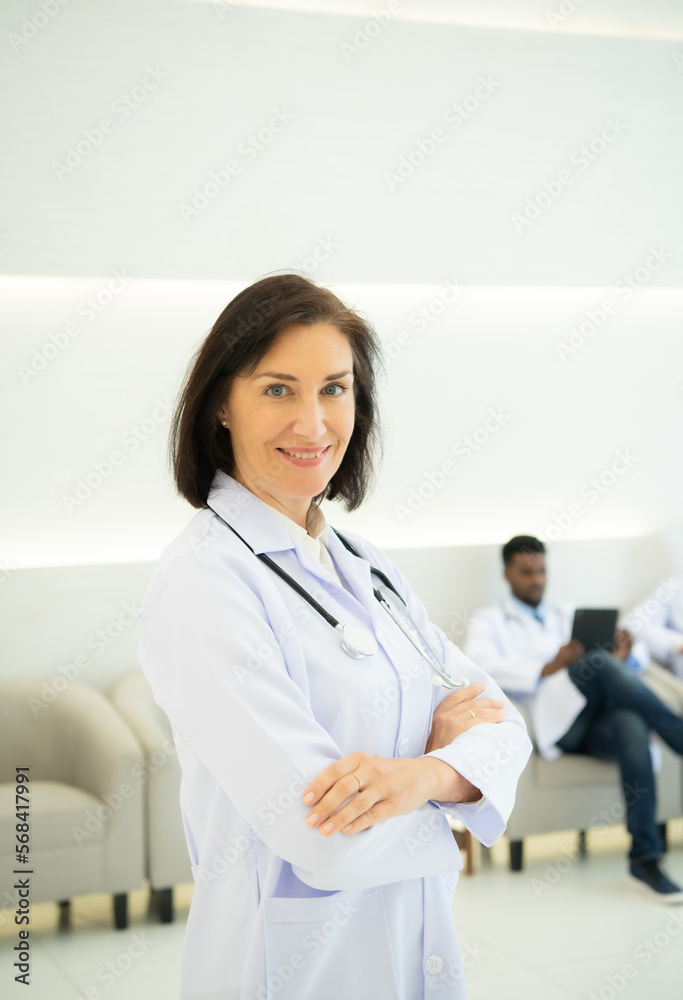 Portrait of Doctors and medical students with various gestures to prepare for patient care Portrait of Doctors and medical students with various gestures to prepare for patient care