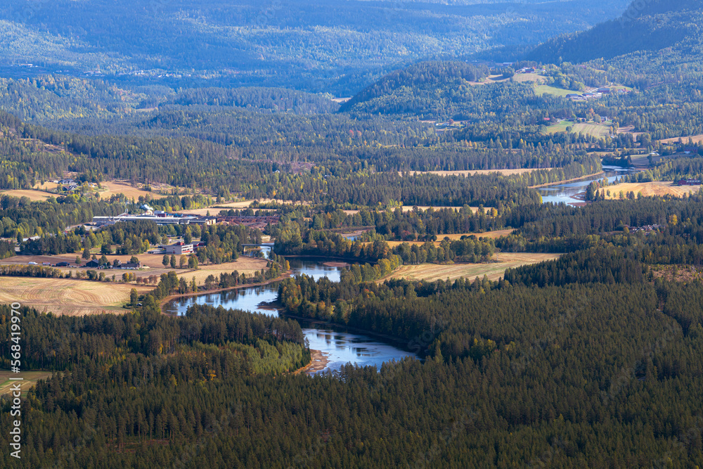 Fototapeta premium Numedalslågen, one of the longest rivers in Norway.