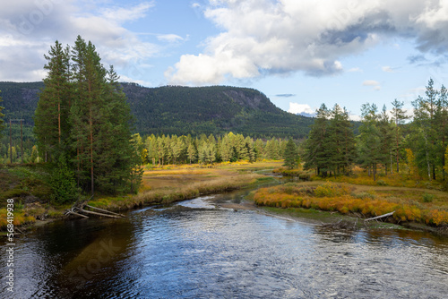 Numedalslågen, one of the longest rivers in Norway. photo