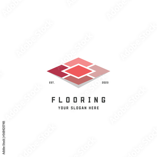 Illustration of flooring or parquet or granite or tile logo design. Simple creative symbol idea home floor furniture in architectural interior building vector icon. Style modern Flat minimalist shape 
