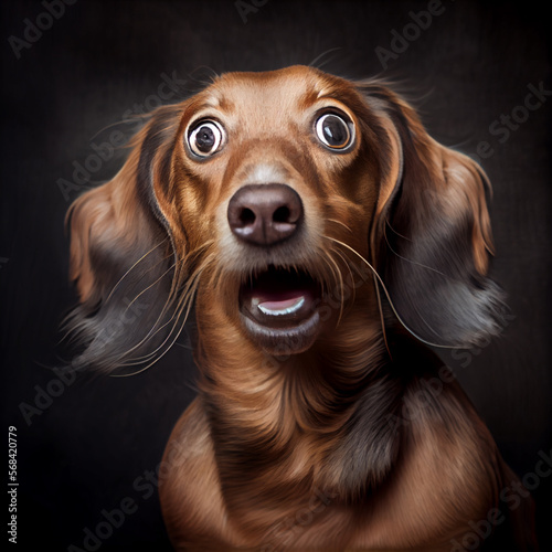 Wallpaper Mural Shocked dachshund dog portrait Torontodigital.ca