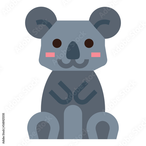 Photography koala flat icon style