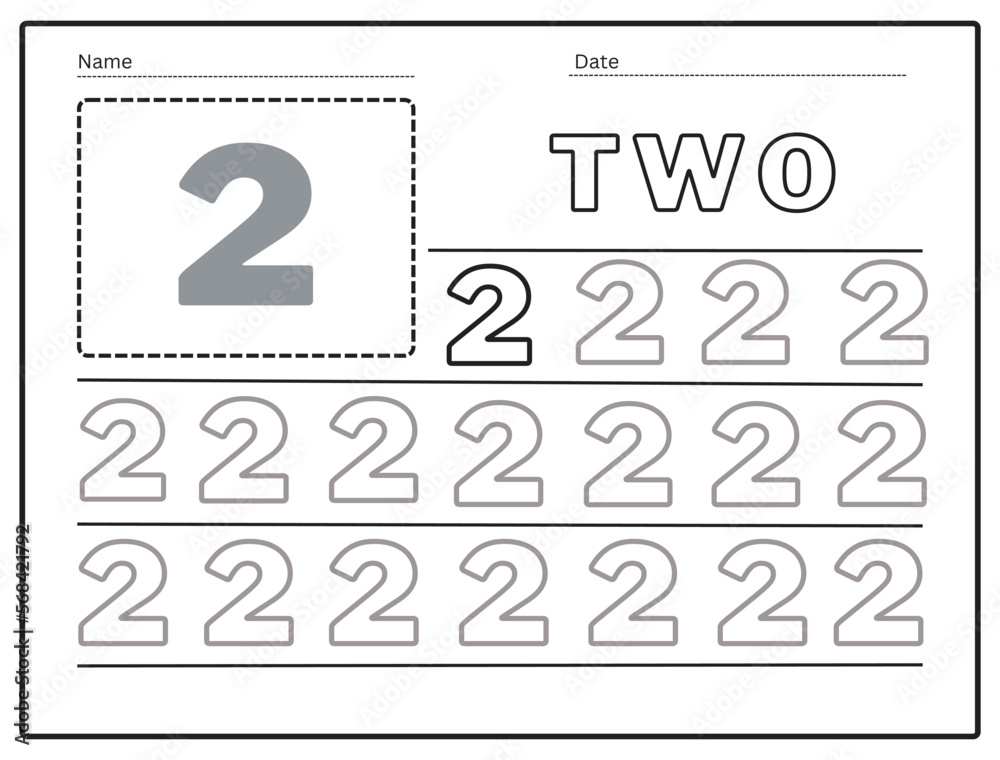 The practice of writing numbers 2 Tracking worksheet learn to count and write The practice of writing numbers 2 Tracking worksheet learn to count and write