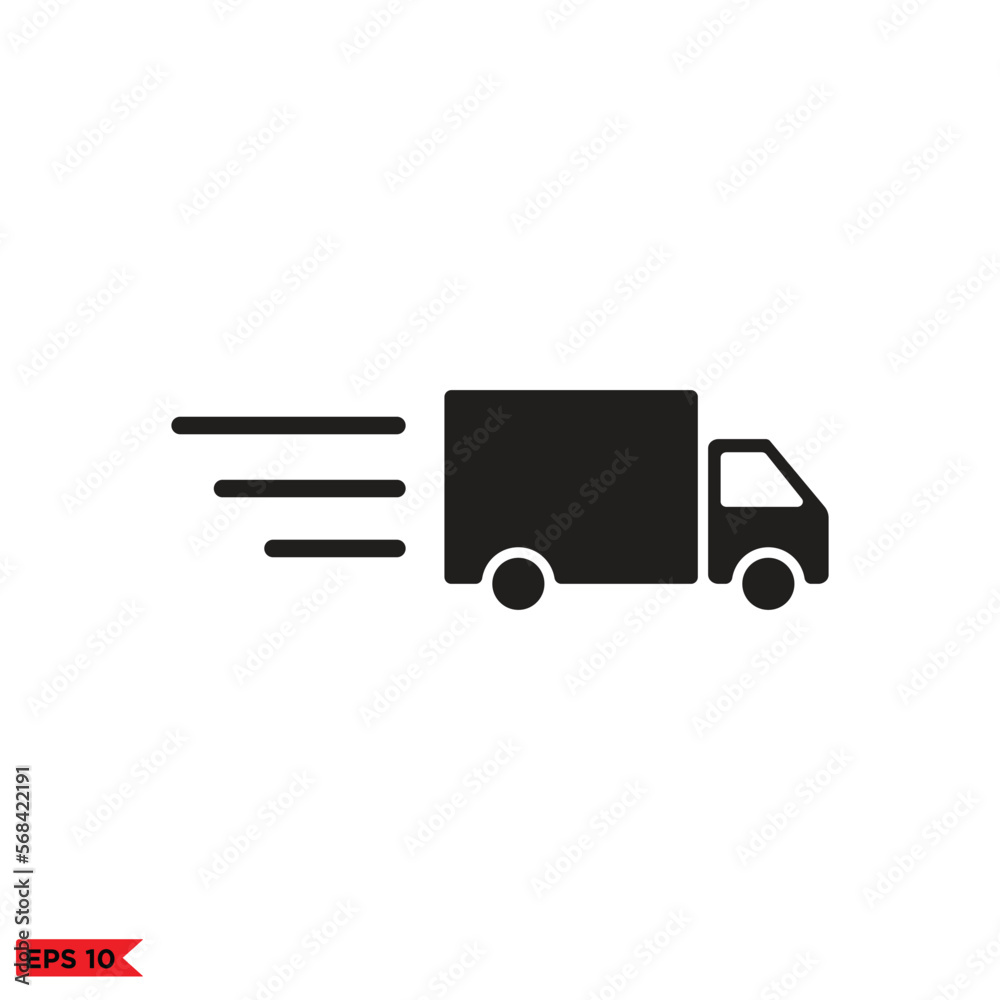 Icon vector graphic of Solid truck