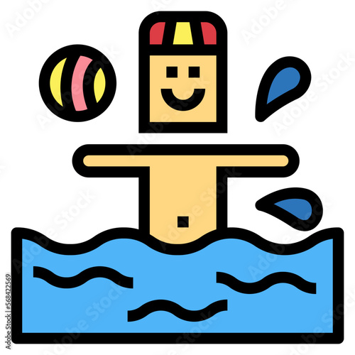 water polo filled outline icon style