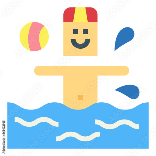 water polo flat icon style