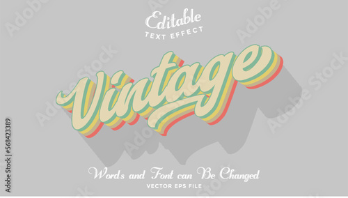 vintage retro editable text effect template with abstract style use for business brand and company logo

