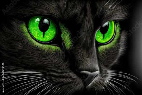 green eyed feline. Generative AI