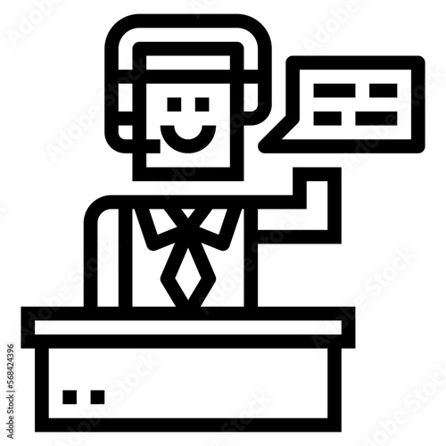 commentator line icon style