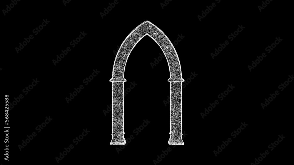 Fototapeta premium Antique gothic arch. 3D Rendering.