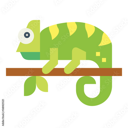 chameleon flat icon style