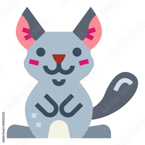 chinchilla flat icon style
