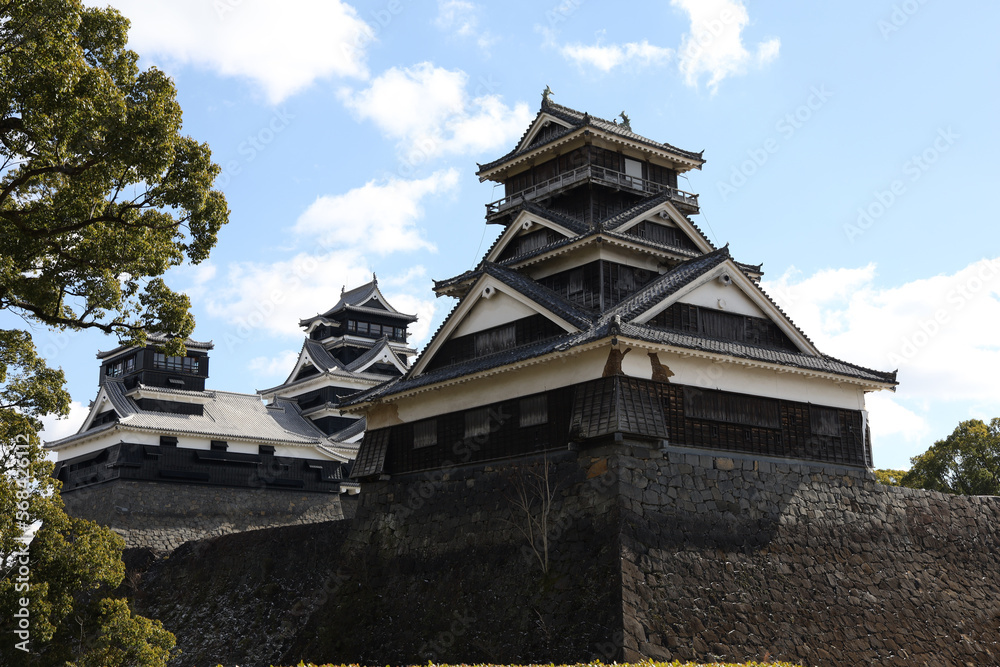 Famous Landscape of Kumamoto Castle in Northern Kyushu, Japan. Famous Landscape of Kumamoto Castle in Northern Kyushu, Japan.