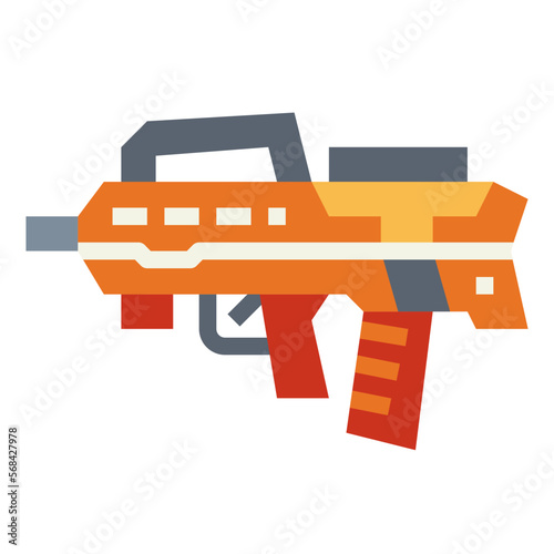 Automatic shotgun flat icon style